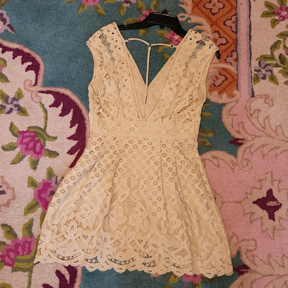 Free People Size 6 Cream Dress - Picture 8 of 9
